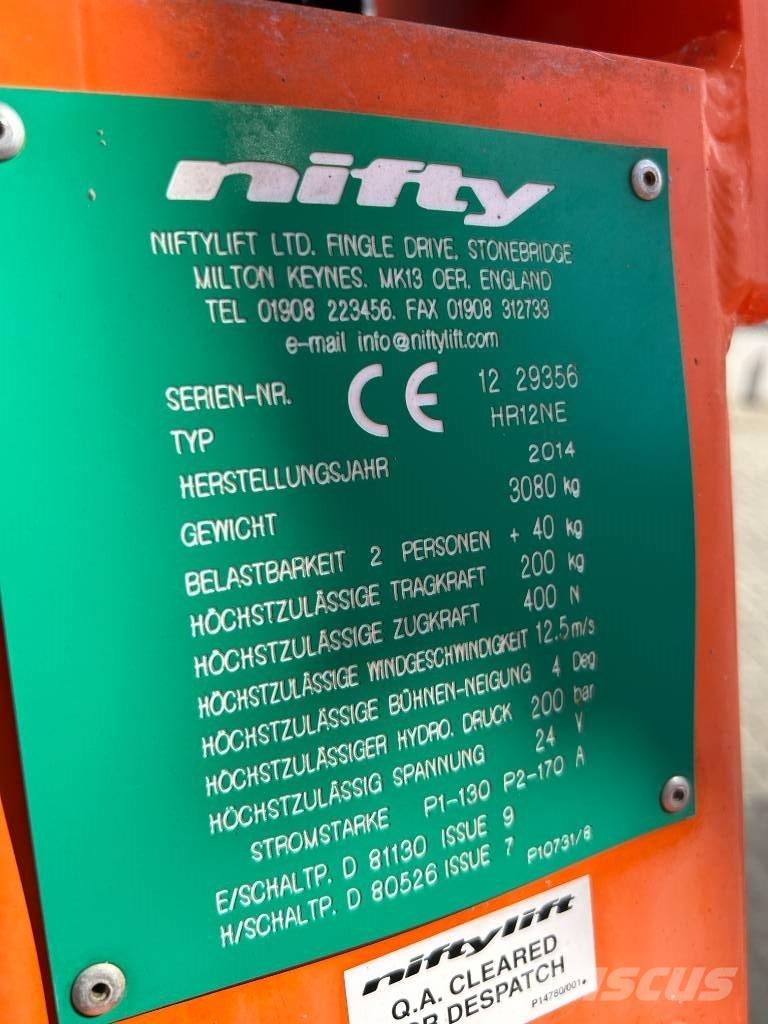 Niftylift HR 12 N E Articulated boom lifts