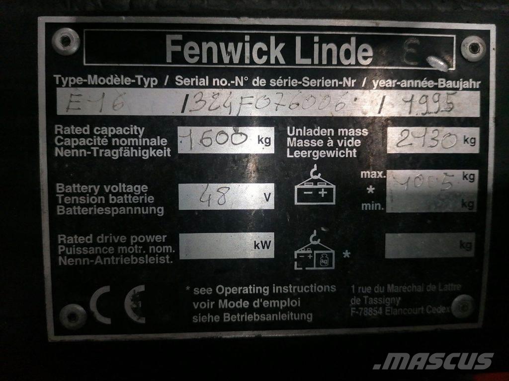 Linde E16 Electric forklift trucks