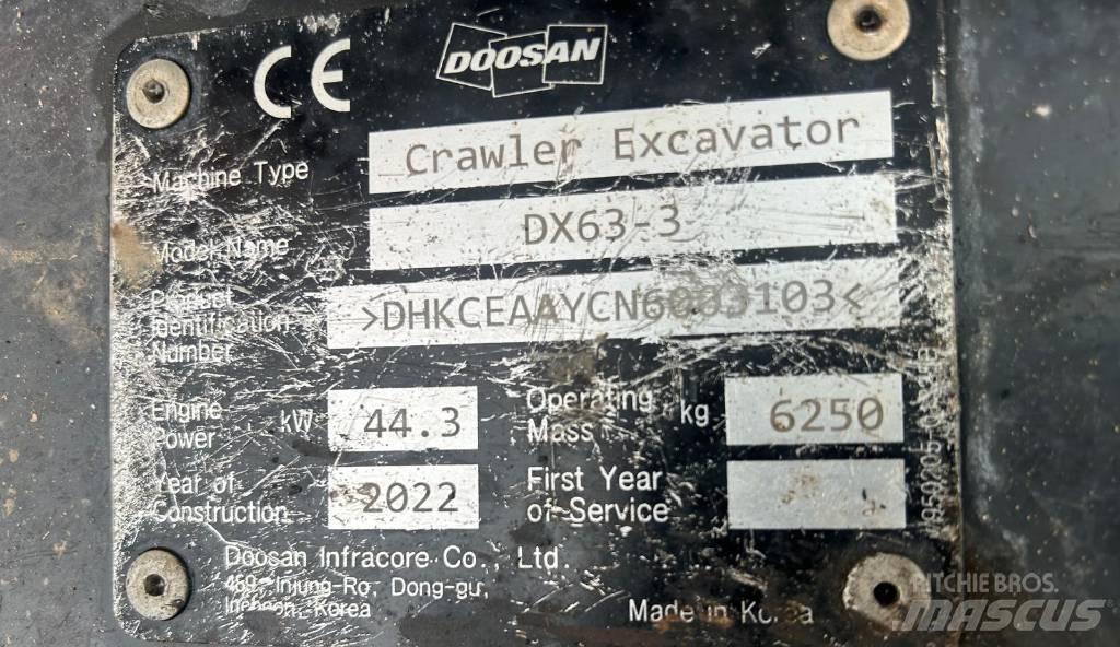Doosan DX 63-3 Crawler excavators