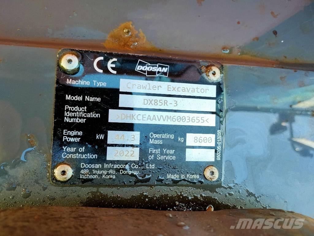 Doosan DX85R-3 Mini excavators < 7t (Mini diggers)
