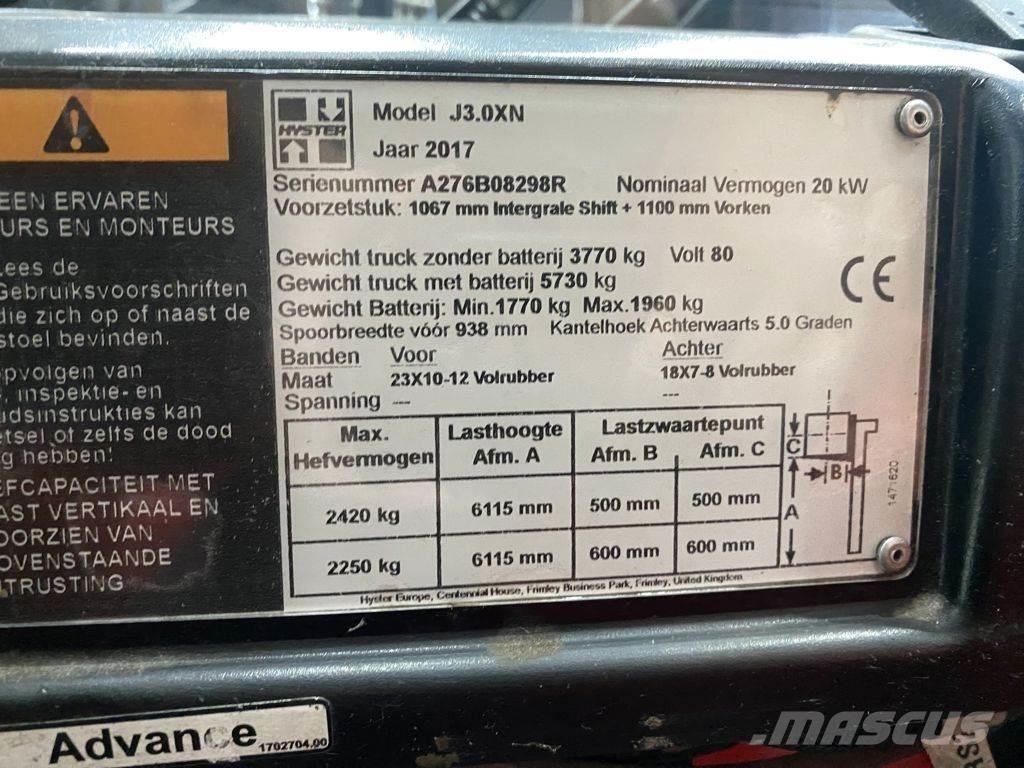 Hyster J3.0XN Electric forklift trucks