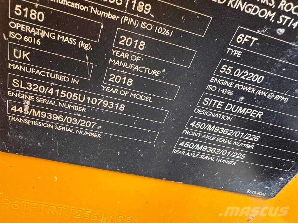 JCB 6T FT Site dumpers