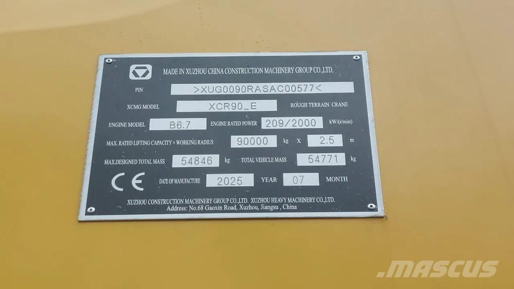 XCMG XCR90_E Rough terrain cranes