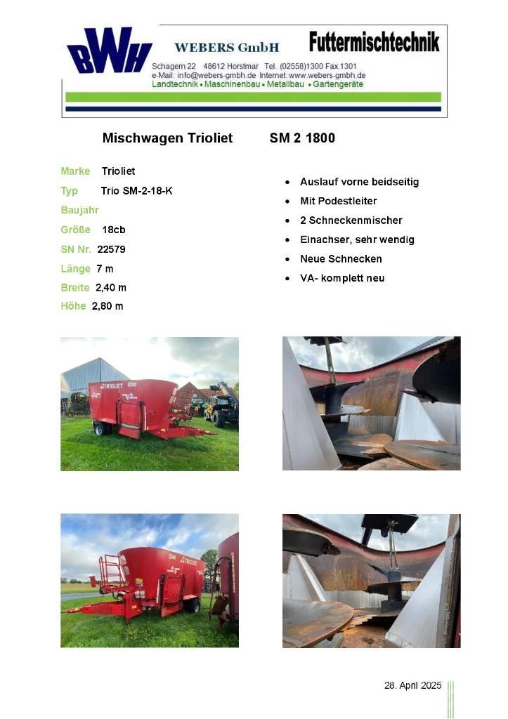 Trioliet SM-2-18-K Mixer feeders