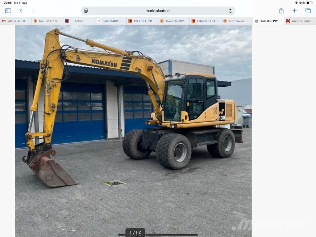 Komatsu PW 130-7K Wheeled excavators