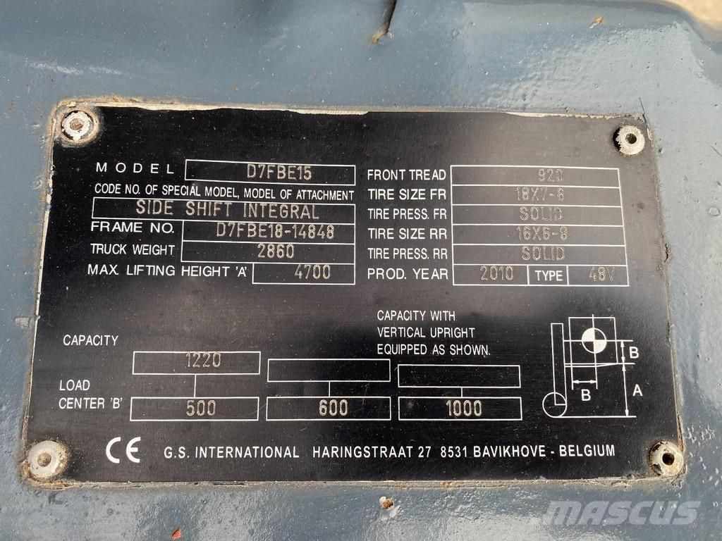 Toyota 7FBEF15 Electric forklift trucks