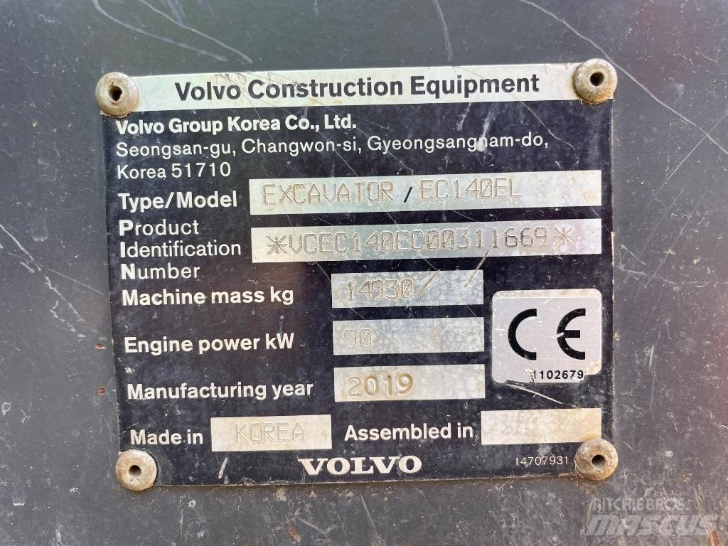 Volvo EC 140 EL Crawler excavators