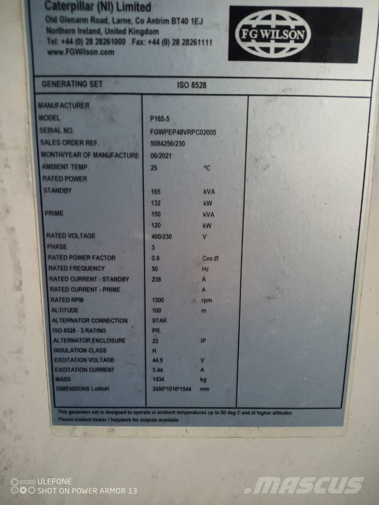 FG Wilson P 165-5 Diesel Generators