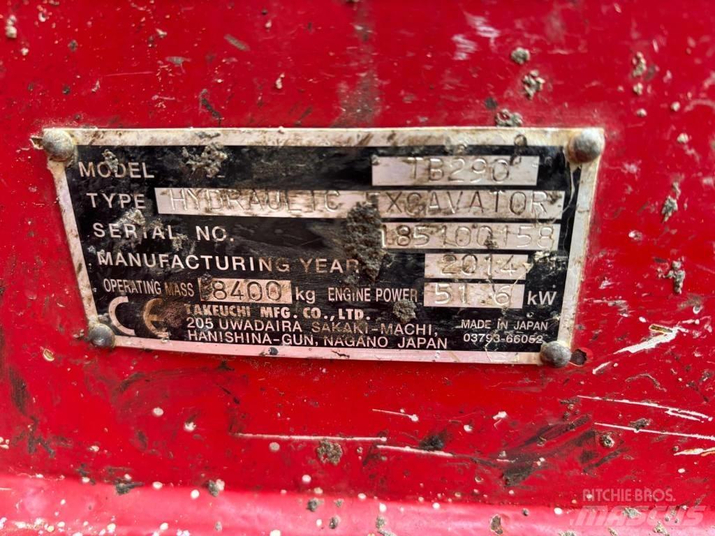 Takeuchi TB290 Midi excavators  7t - 12t