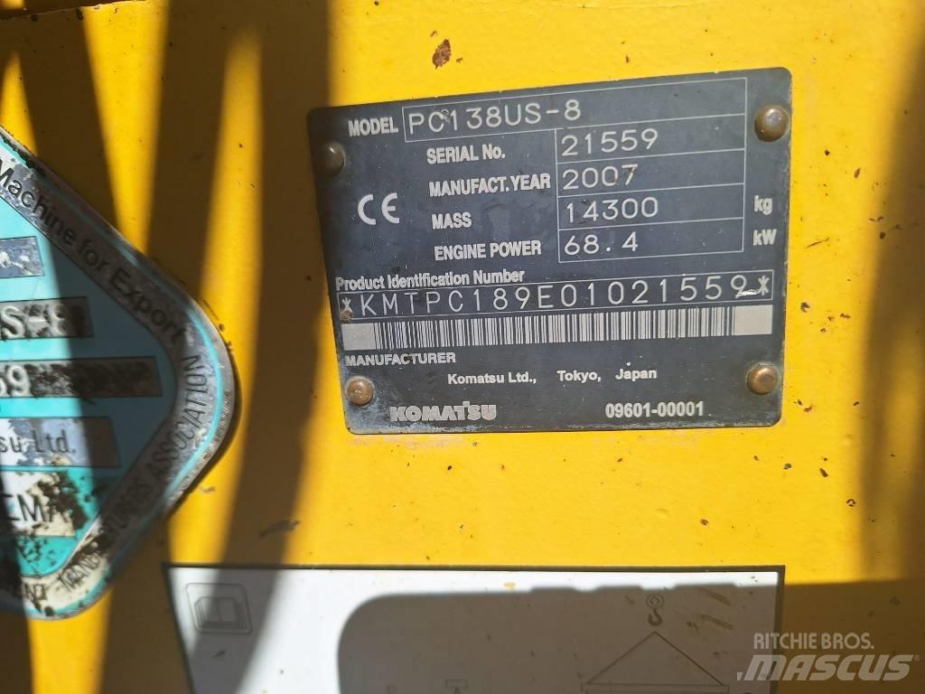 Komatsu PC 138 US-8 Crawler excavators