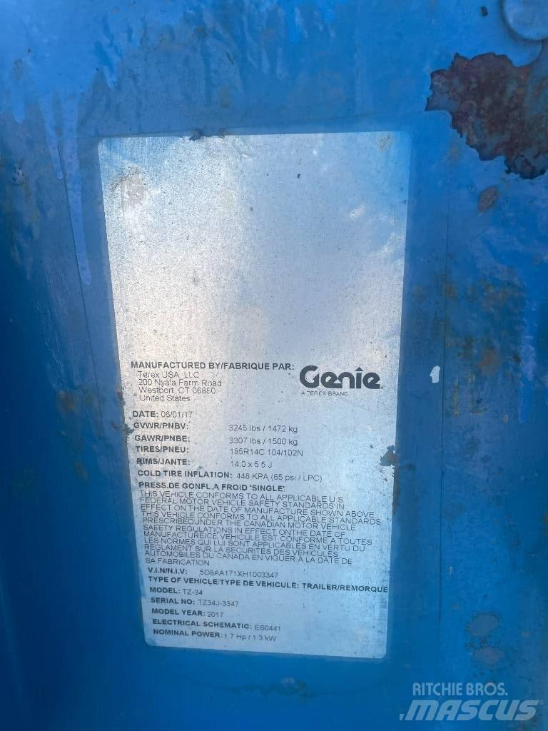 Genie TZ-34/20 Trailer mounted aerial platforms
