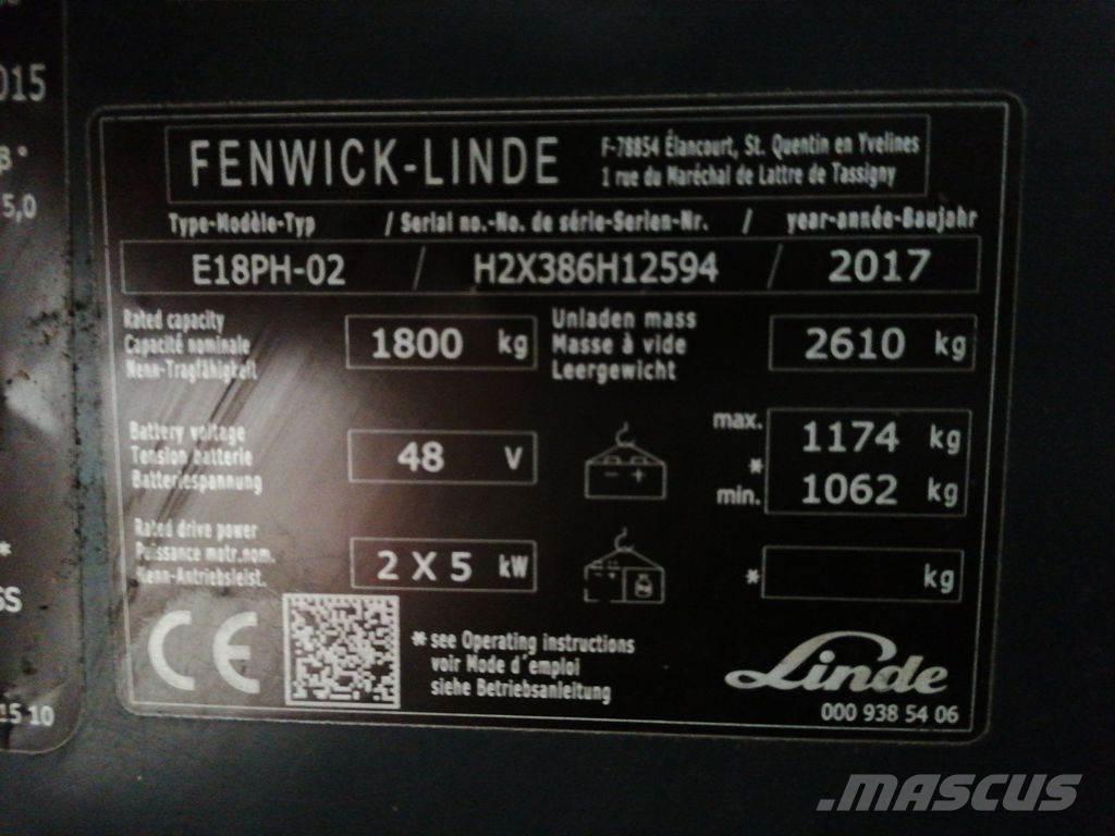Linde E18PH Electric forklift trucks