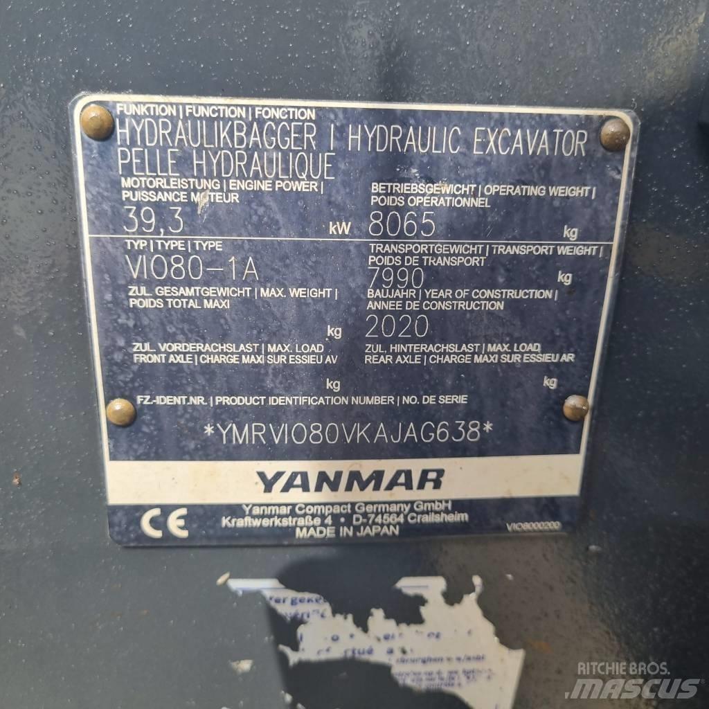 Yanmar Vio 80-1A Midi excavators  7t - 12t