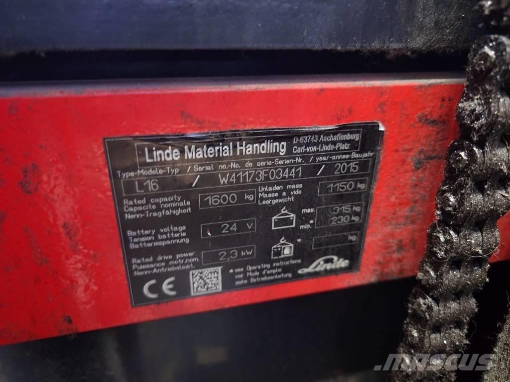 Linde L16/1173 Pedestrian stacker