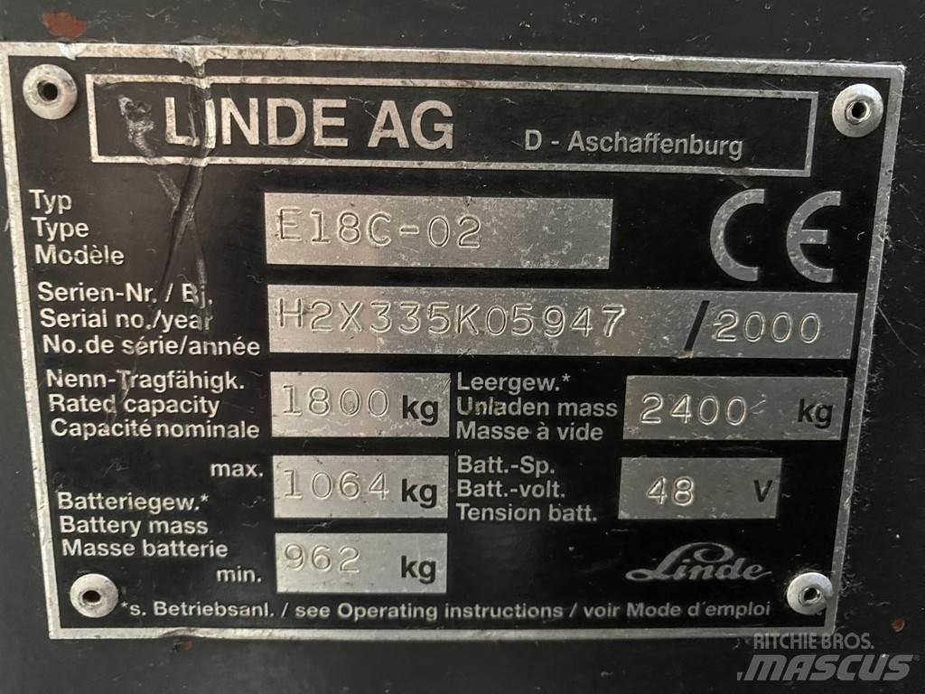 Linde E18C-02 Electric forklift trucks
