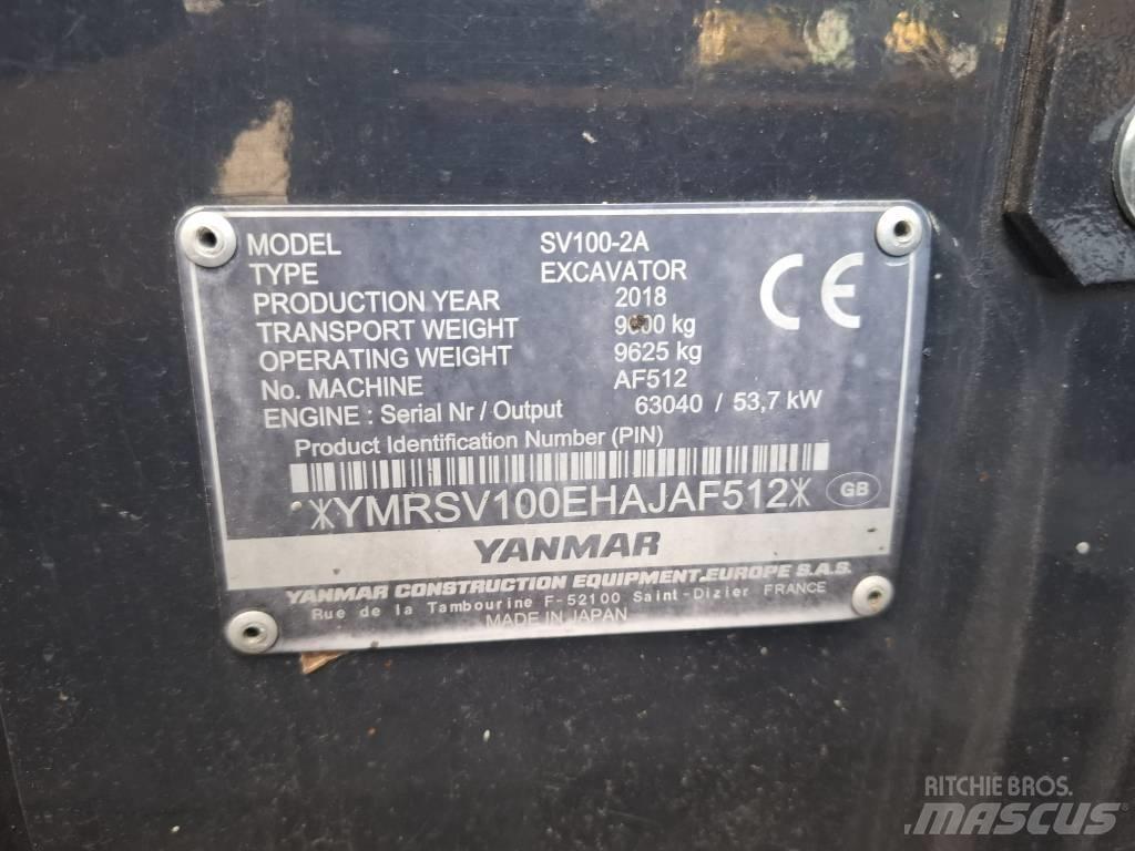Yanmar SV 100-2A Midi excavators  7t - 12t