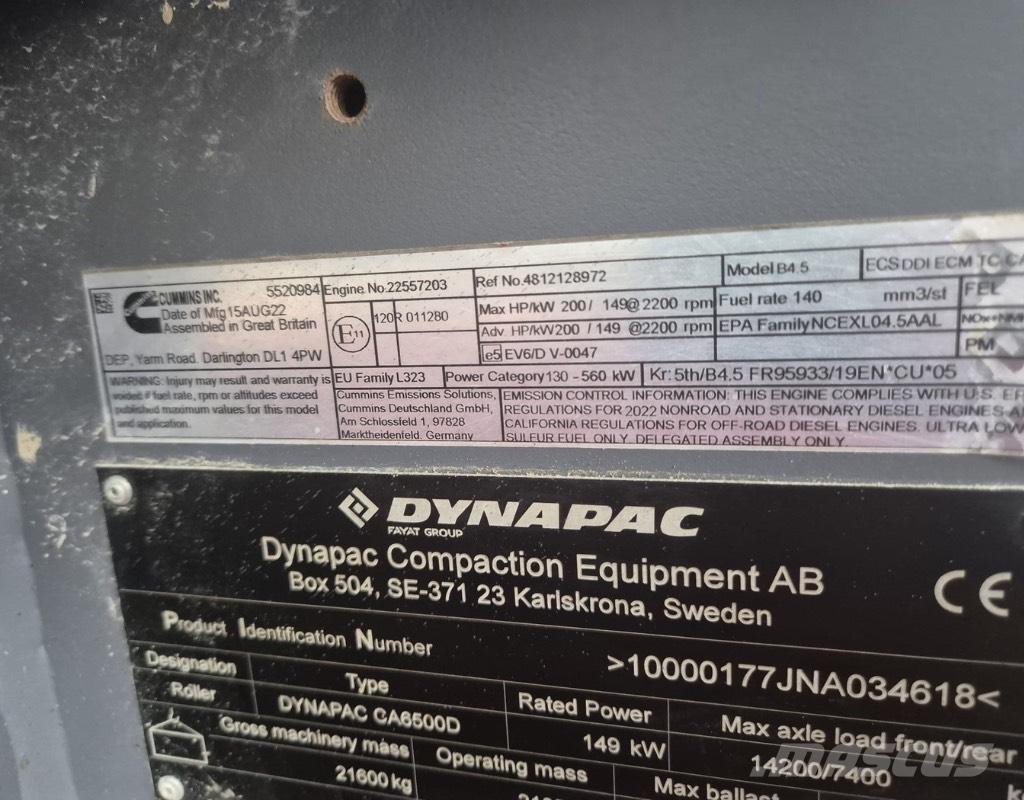 Dynapac CA6500D Single drum rollers