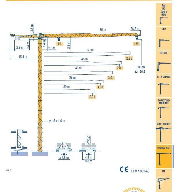 Potain MDT 132 G8 Tower cranes