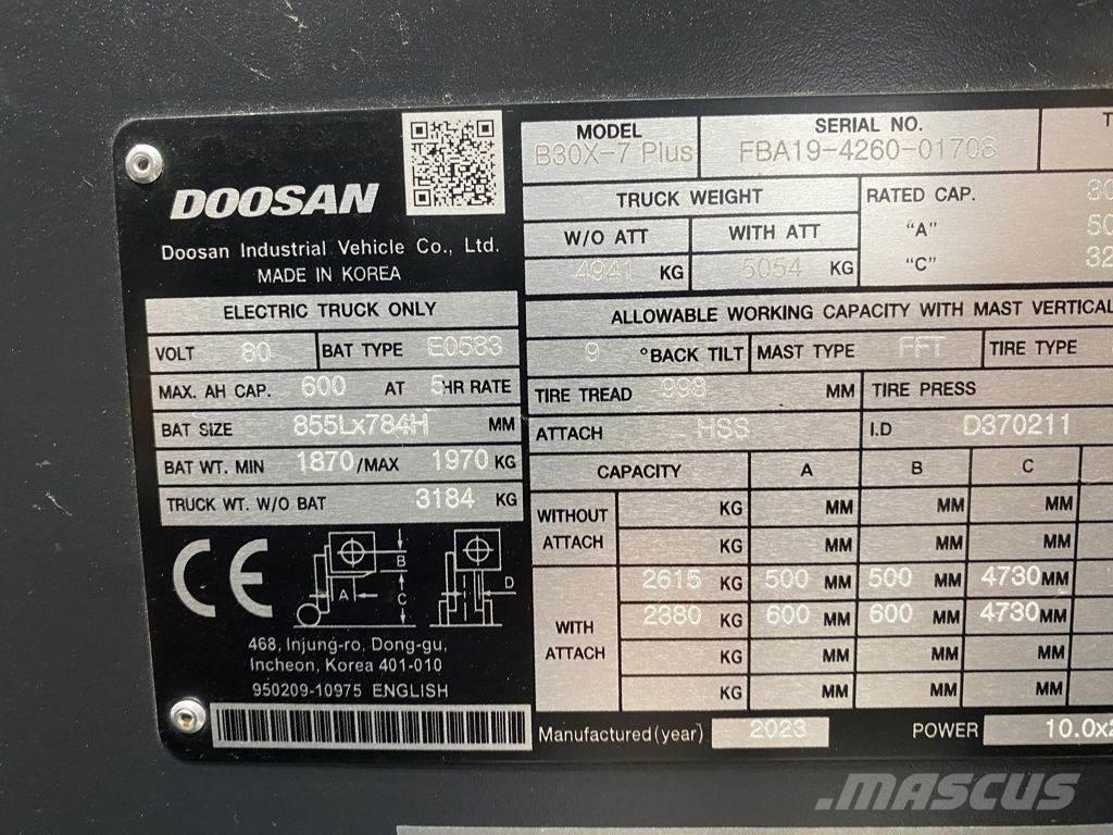Doosan B30X-7 Electric forklift trucks