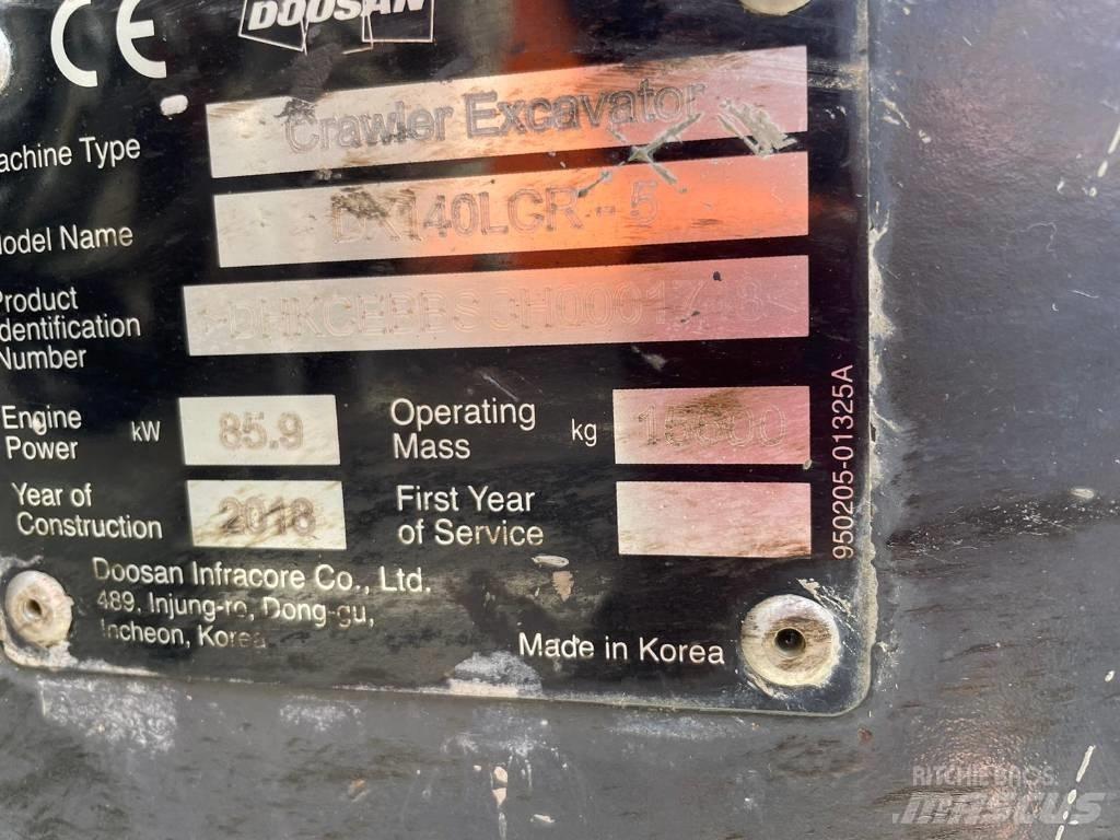Doosan DX 140 LCR Crawler excavators