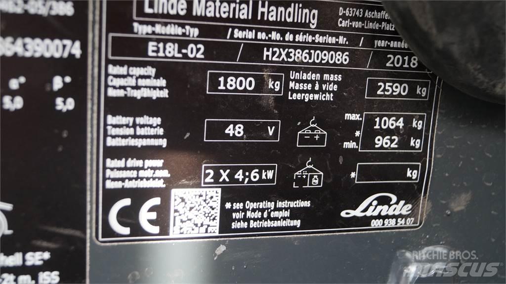 Linde E18L Electric forklift trucks