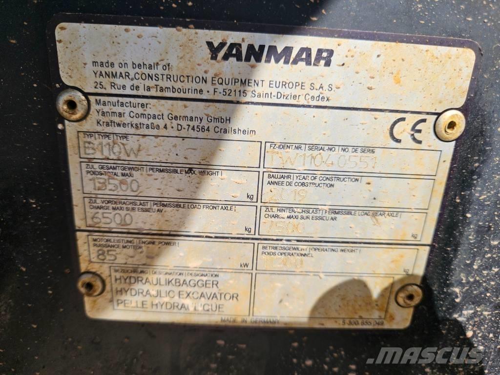 Yanmar B 110 W Backhoe loaders