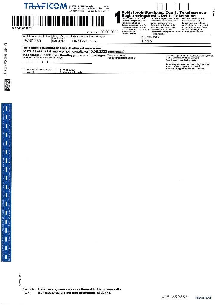 Närko D52B13N61 TPV Box body trailers