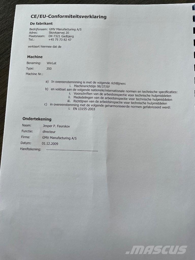  Winlet 350 SOLD Mini cranes