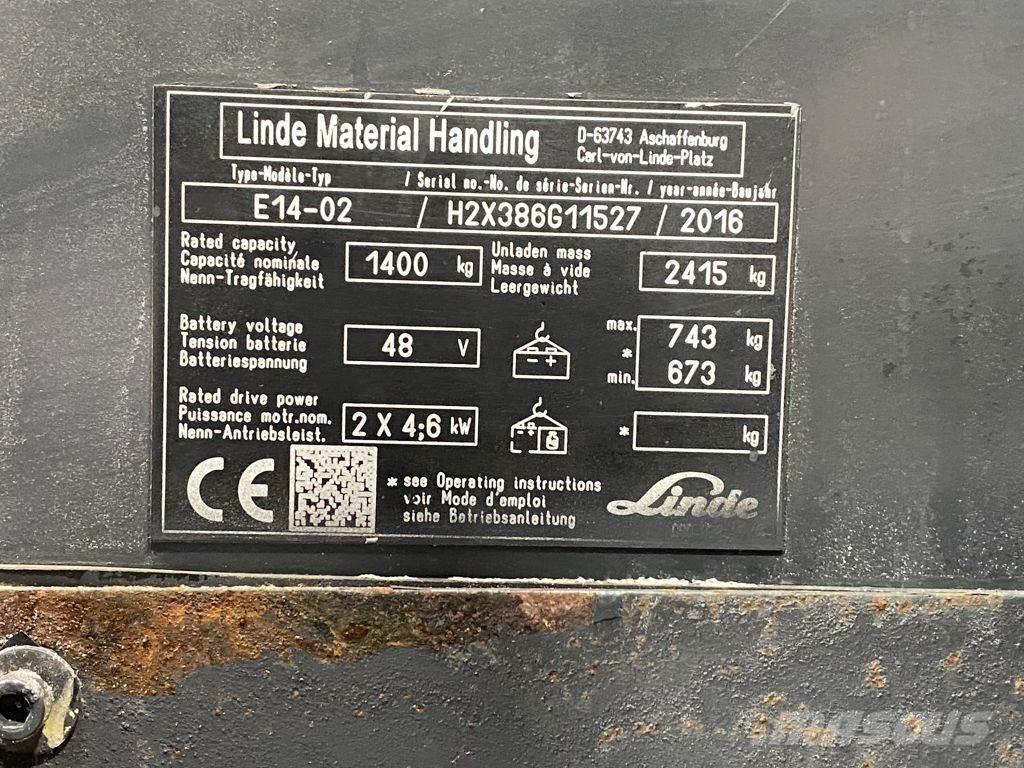 Linde E14-02 Electric forklift trucks