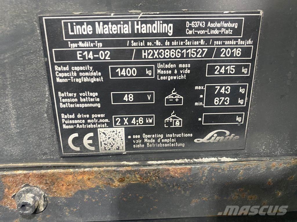 Linde E14-02 Electric forklift trucks