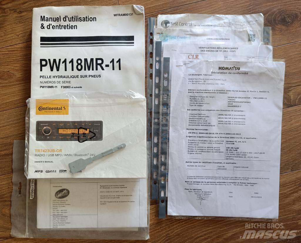 Komatsu PW118 MR-11 Wheeled excavators