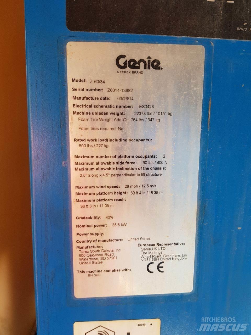 Genie Z60 Articulated boom lifts