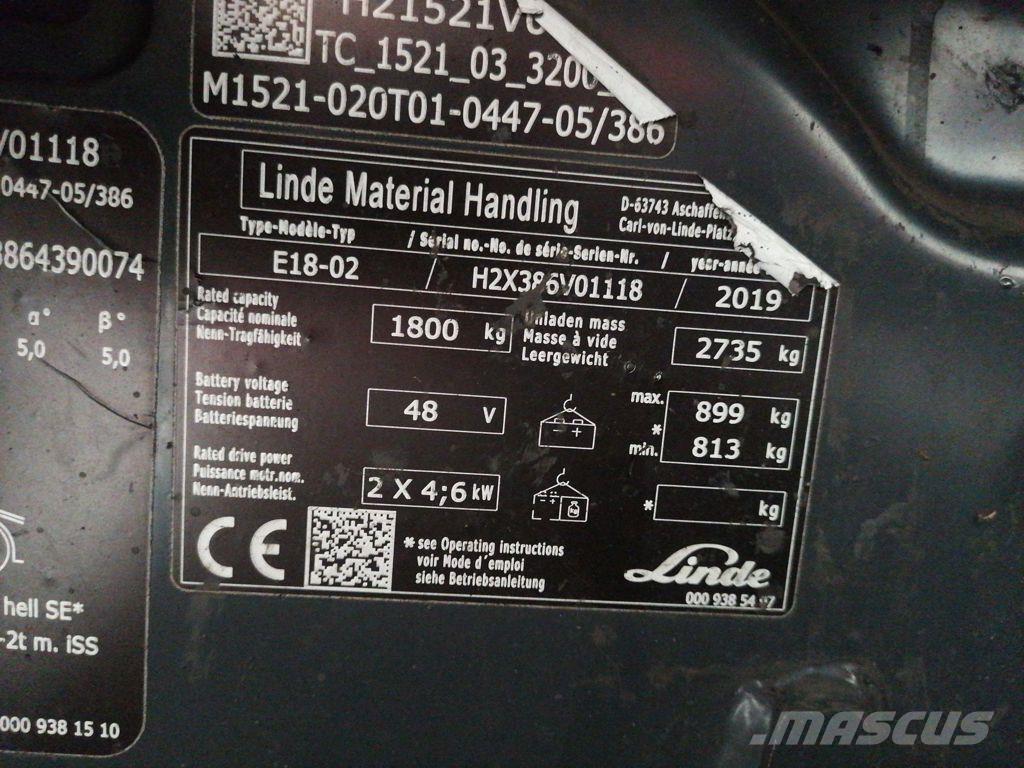 Linde E18-02 Electric forklift trucks
