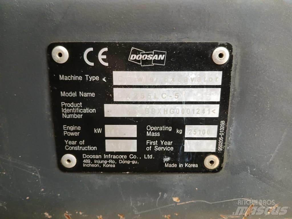 Doosan DX 255 LC Crawler excavators