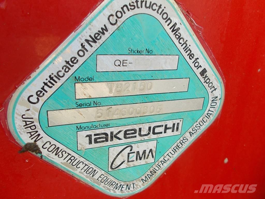 Takeuchi TB 2150 Crawler excavators