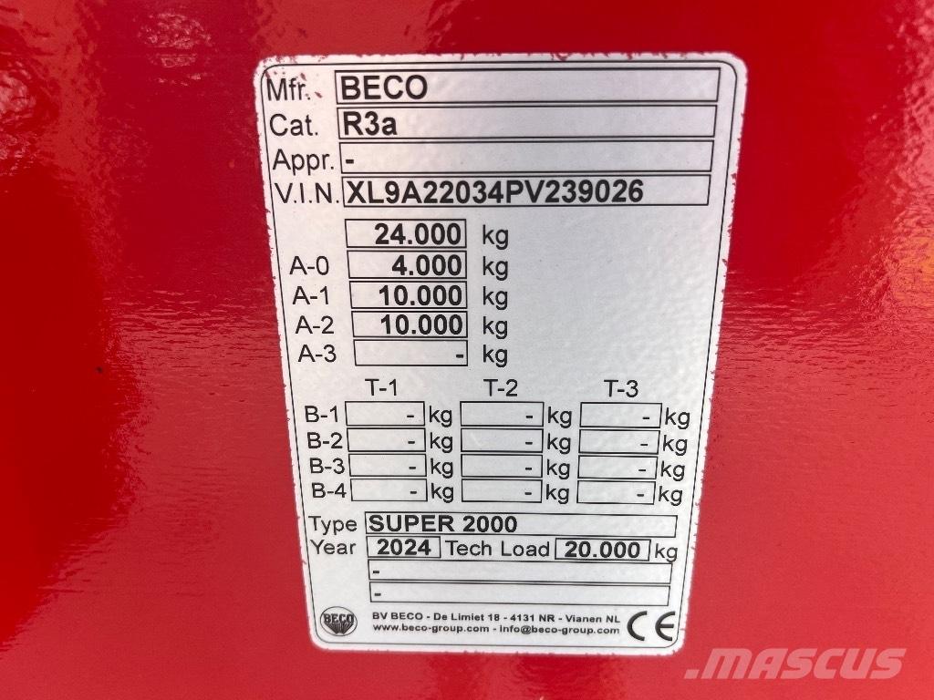 Beco Super 2000 Tipper trailers
