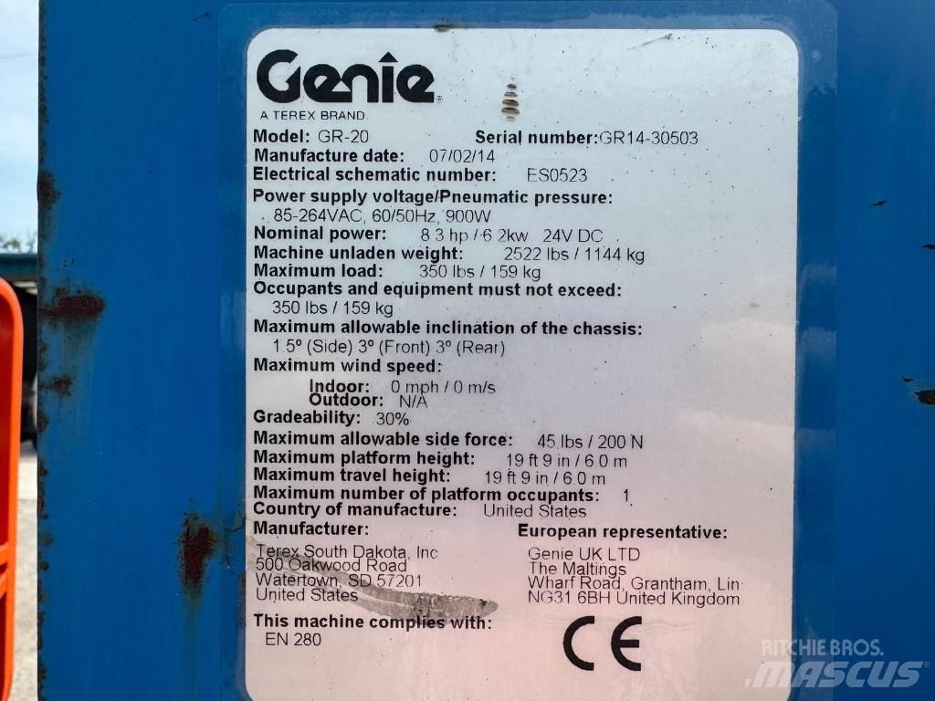 Genie GR 20 Vertical mast lifts