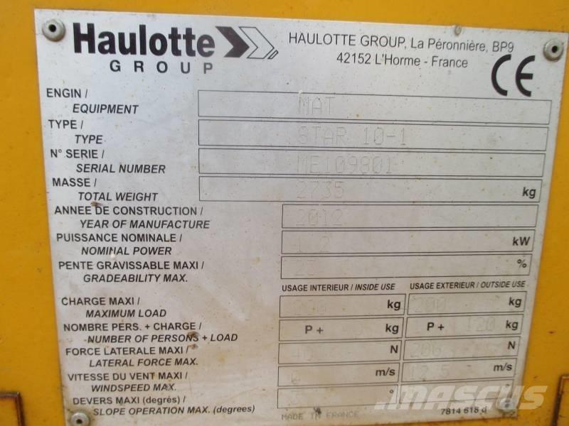 Haulotte Star 10 Vertical mast lifts