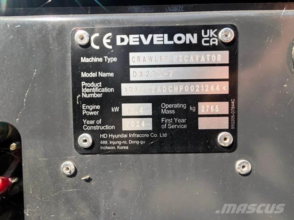 Doosan DX27Z-7 Mini excavators < 7t (Mini diggers)