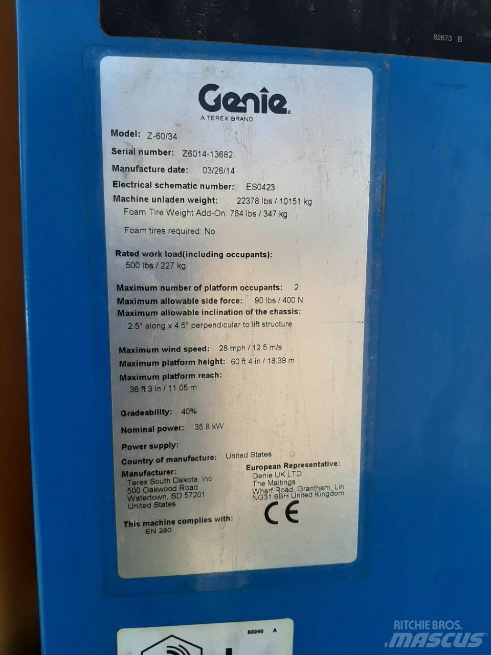 Genie Z60 Articulated boom lifts