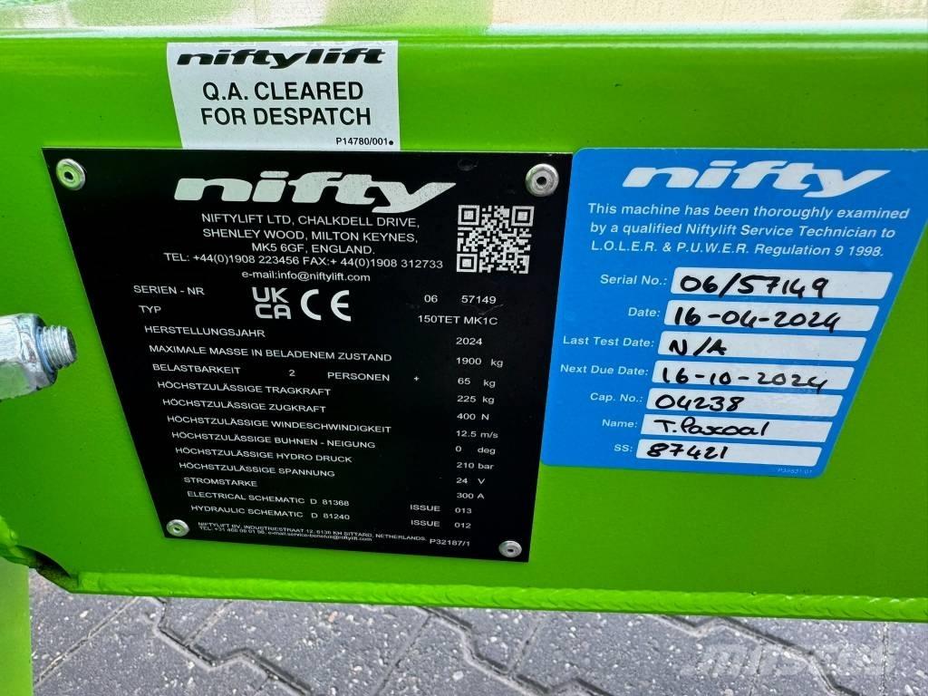 Niftylift 150 TET Trailer mounted aerial platforms