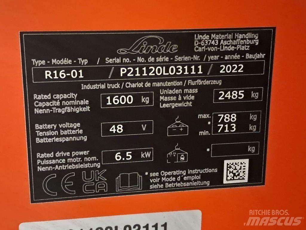 Linde R16-01 Reach trucks