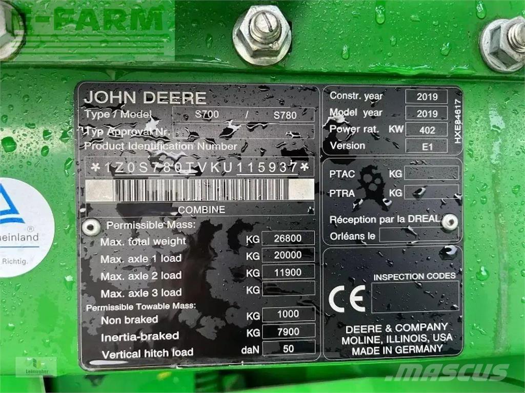 John Deere s 780i Combine harvesters