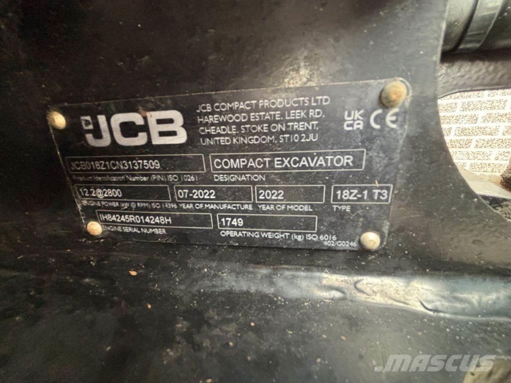 JCB 18Z Mini excavators < 7t (Mini diggers)