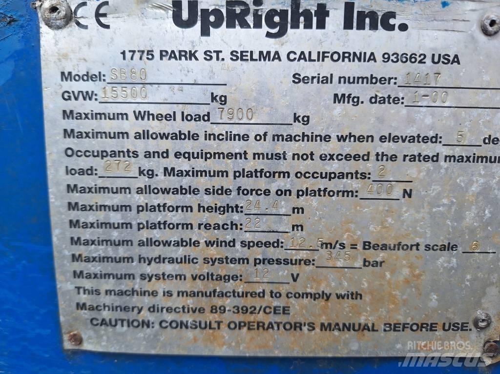 UpRight SB80 Telescopic boom lifts