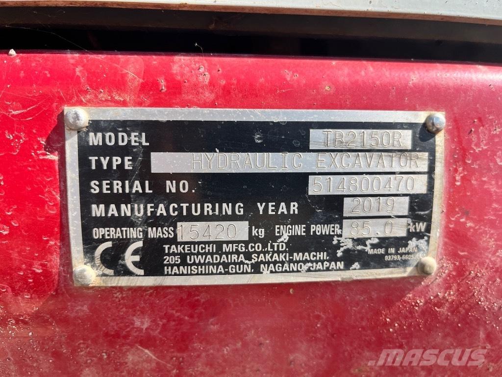 Takeuchi TB 2150 R Crawler excavators