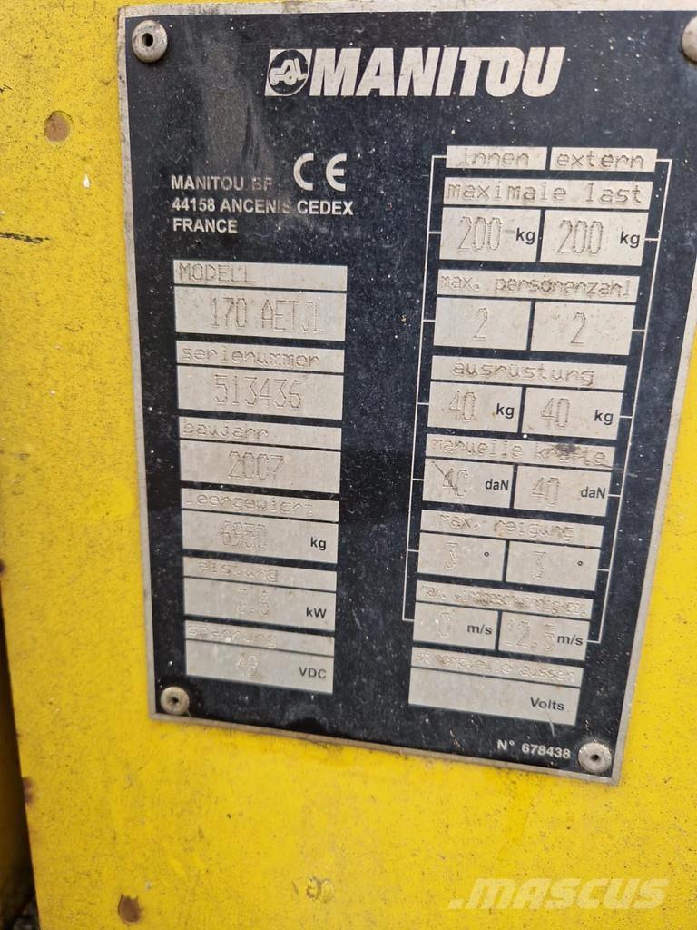 Manitou 170 AETJL Articulated boom lifts