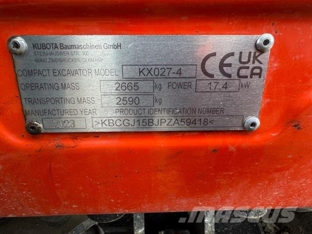 Kubota KX 027-4 Mini excavators < 7t (Mini diggers)