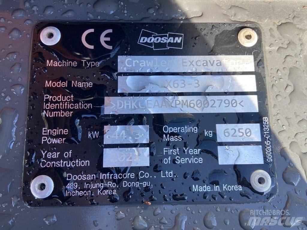 Doosan DX63-3 Crawler excavators