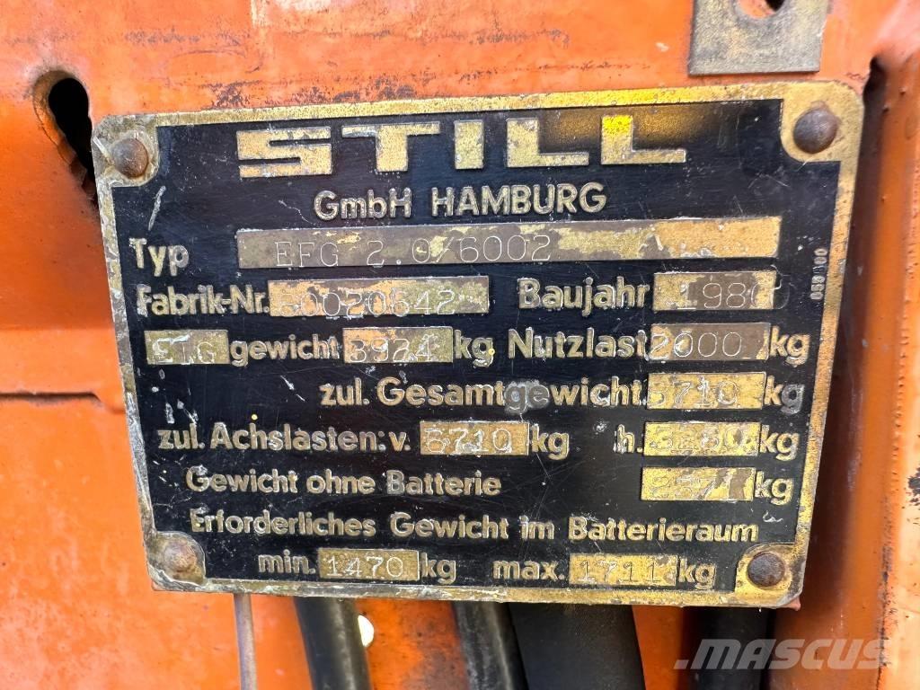 Still EFG 2/6012 Electric forklift trucks